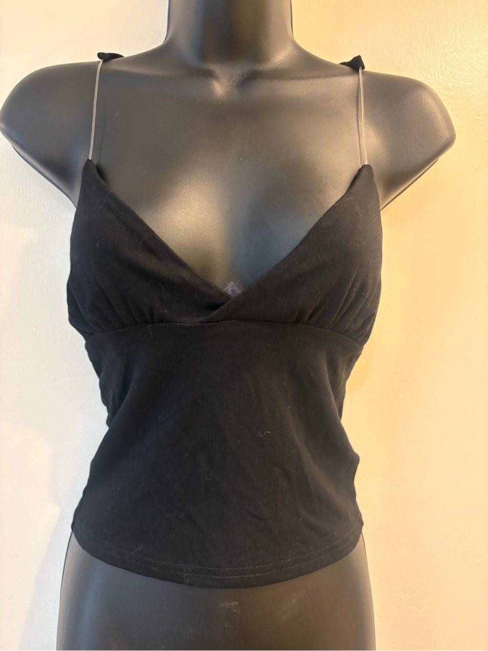 Edikted Clear Spaghetti Strap Wrap Tank Top XS